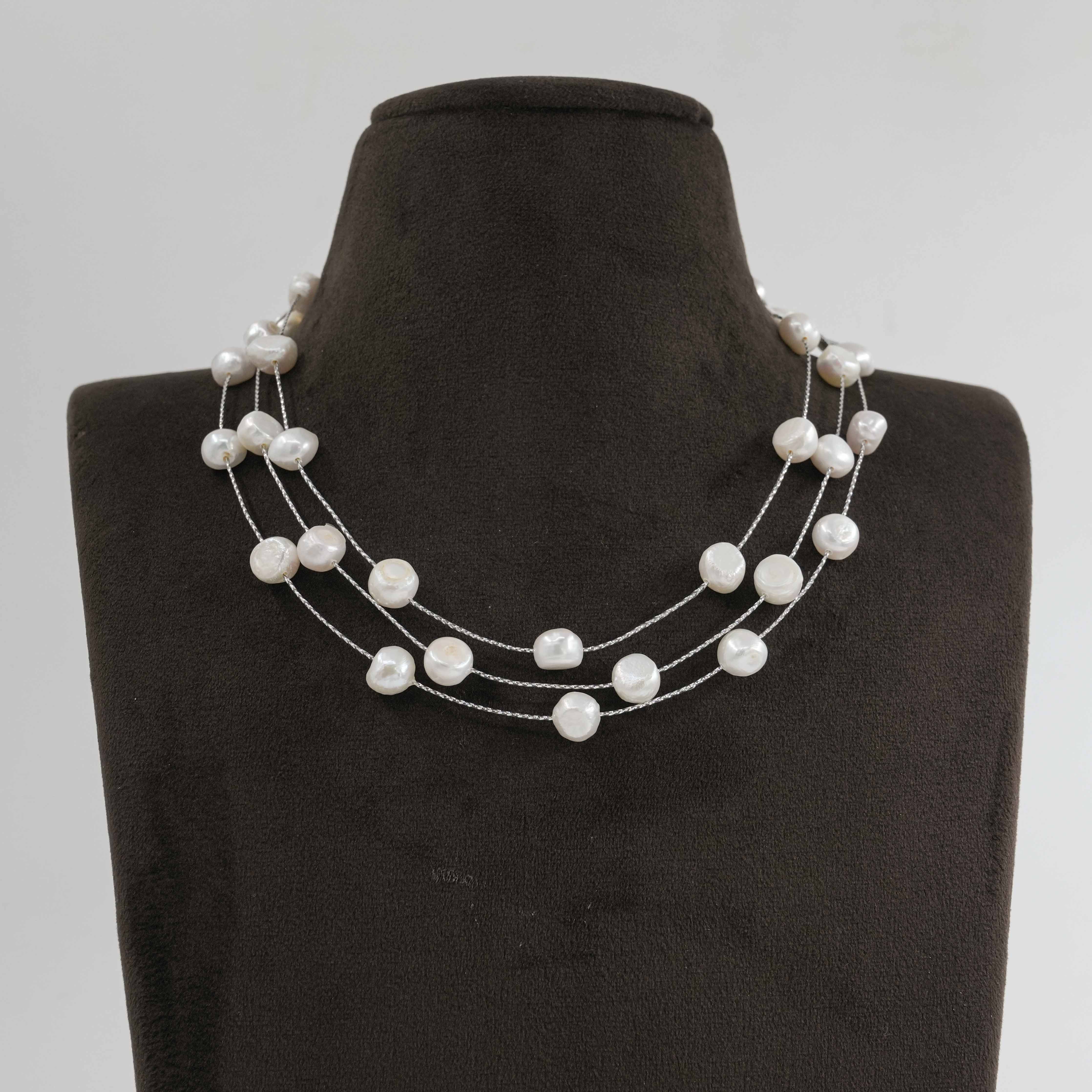 Baroque 3 Layered Pearl Fancy Chain